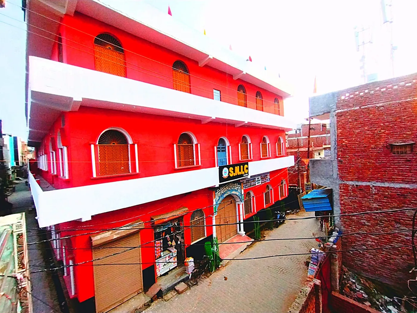 The three-storey Shanti Niketan Inter College building in Pal Vihar, Raj Nagar, Loni