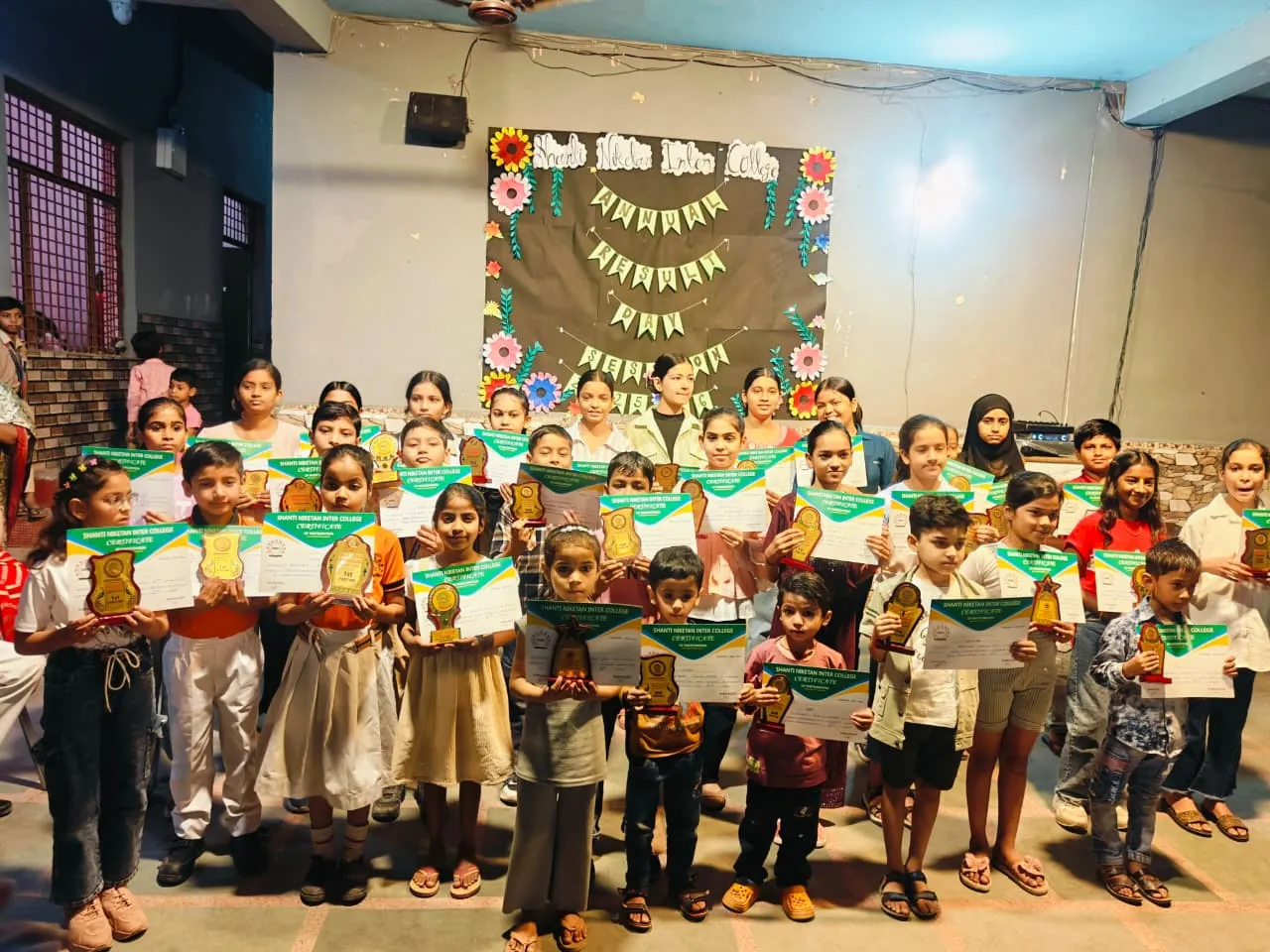 Students taking part in a certificate ceremony